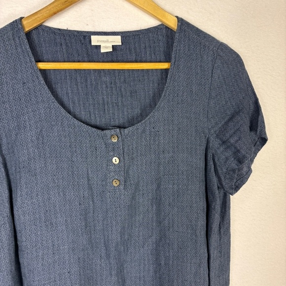 J. Jill Blue 100% Linen Scoop Neck Tunic Top - Picture 3 of 6